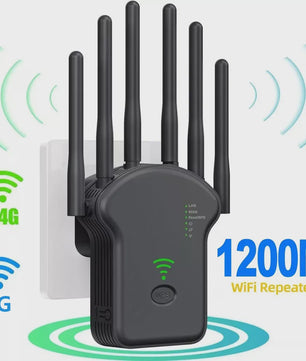 Krachtige WiFi Repeater 1200Mbps met 6 Antennes - Versterk je Netwerkbereik