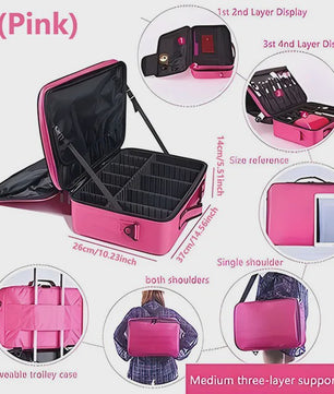 Professionele Make-up Koffer - Grote Capaciteit Reis Organizer voor Cosmetica & Beauty Tools