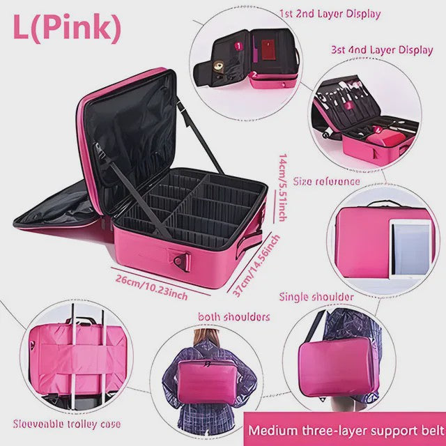 Professionele Make-up Koffer - Grote Capaciteit Reis Organizer voor Cosmetica & Beauty Tools