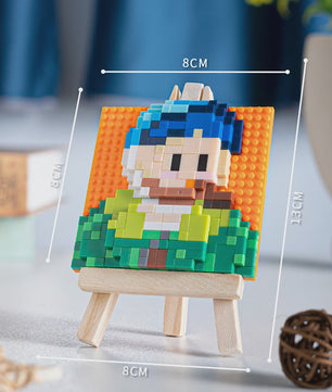 Pixel Art Bouwstenen: Iconische Schilderijen met Houten Ezel - Educatief Speelgoed & Decoratie