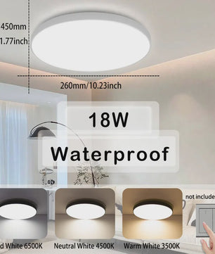 Waterdichte LED Plafondlamp Rond - 18W/30W/40W - IP54 - Badkamer, Keuken, Woonkamer