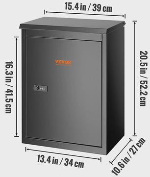 Wandmontage Brievenbus met Anti-diefstal Slot - IPX3 Waterdicht & Grote Opslag voor Pakketten