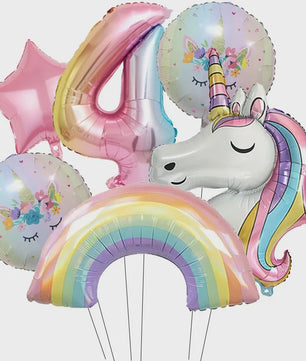 Regenboog Eenhoorn Folieballon Set - 32 Inch Gegradueerde Cijferballon voor Feestjes
