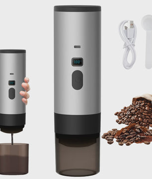 Draagbare Elektrische Koffiemachine - Espresso, Capsules, Verwarmend, Draadloos - Ideaal voor Reizen & Auto