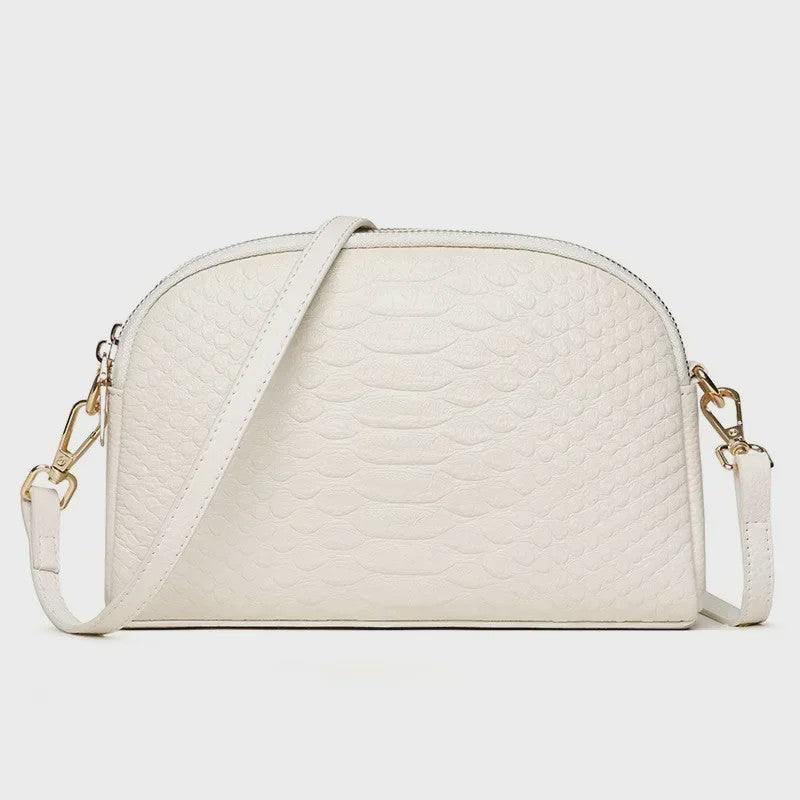 Luxe Dames Schoudertas Crossbody Tas met Crocoprint van Echt Leer