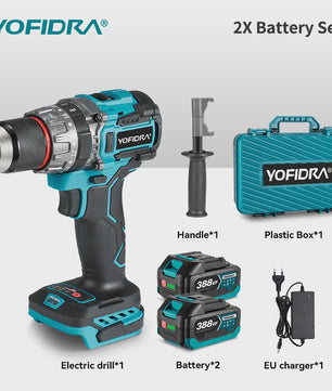 YOFIDRA Accu Klopboormachine 700Nm Brushless - Krachtige Schroefmachine & Boor