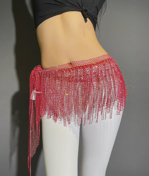 Glanzende Buikdans Heupsjaal met Strass Steentjes - Dansgordel voor Oosterse Dans & Outfit