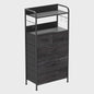 Stijlvolle Ladekast met 5 Stoffen Lades en Metalen Frame - 60x30x120cm