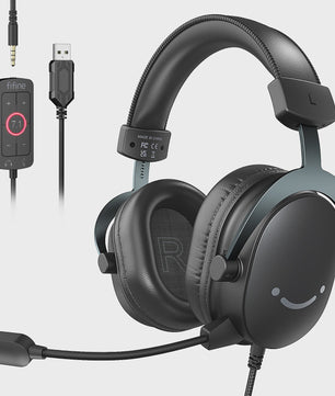 FIFINE H9 Gaming Headset met 7.1 Surround Sound, USB & 3.5mm Jack, Volume & Mute Controle voor PC, Mac, PS4/PS5