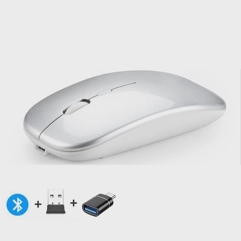 Draadloze Oplaadbare Muis: Bluetooth & 2.4GHz Dual Mode voor PC/Laptop