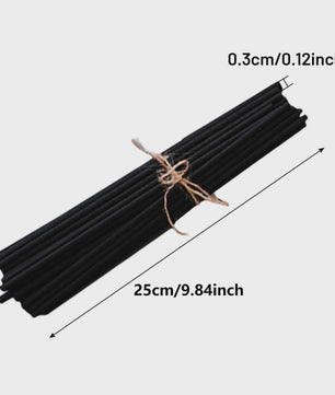 100 Stuks Rietstokjes voor Diffusers - 3mm x 20cm - Zwart, Wit & Naturel