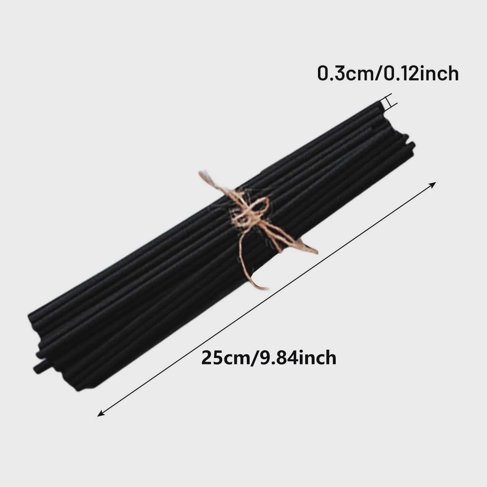 100 Stuks Rietstokjes voor Diffusers - 3mm x 20cm - Zwart, Wit & Naturel