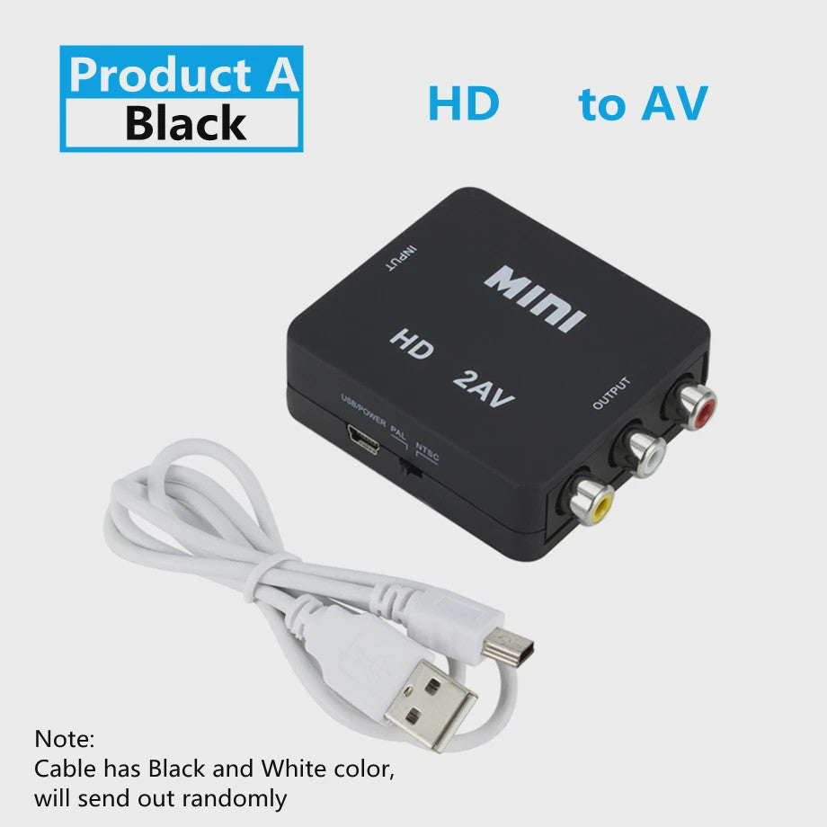 Mini HDMI naar RCA AV Converter met Upscaler - Full HD 1080P