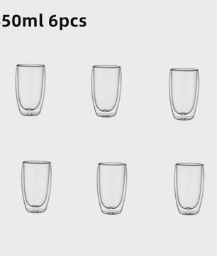 Dubbelwandige Glazen Mokken (80-450ml) - Ideaal voor Koffie, Thee & Espresso
