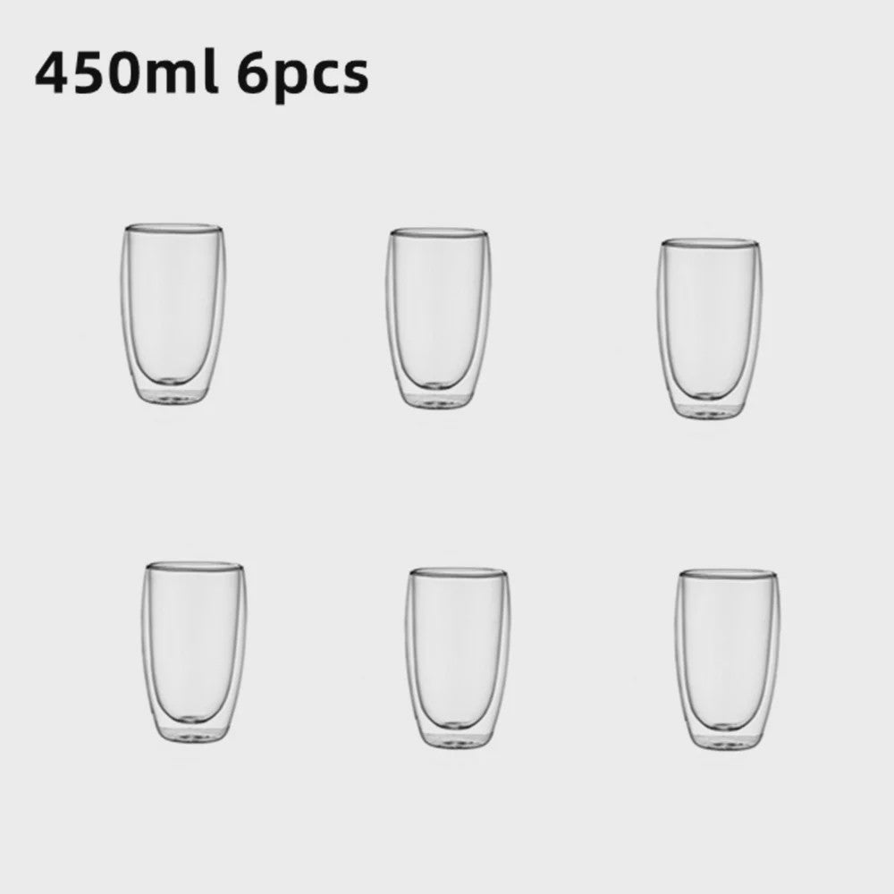 Dubbelwandige Glazen Mokken (80-450ml) - Ideaal voor Koffie, Thee & Espresso