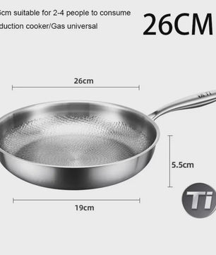 KEMORELA Pure Titanium Koekenpan - Krasbestendig, Anti-aanbak & Snel Verwarmend
