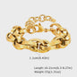Gouden Roestvrij Staal Chunky Schakelarmband voor Dames - Waterdicht & Verstelbaar