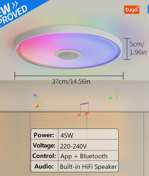 Slimme LED Plafondlamp met RGB, Muziek & Speaker - App & Afstandsbediening