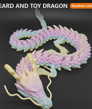Beweegbare 3D Geprinte Draak Fidget Toy - 88cm Kristal Speelgoed voor ADHD & Cadeau