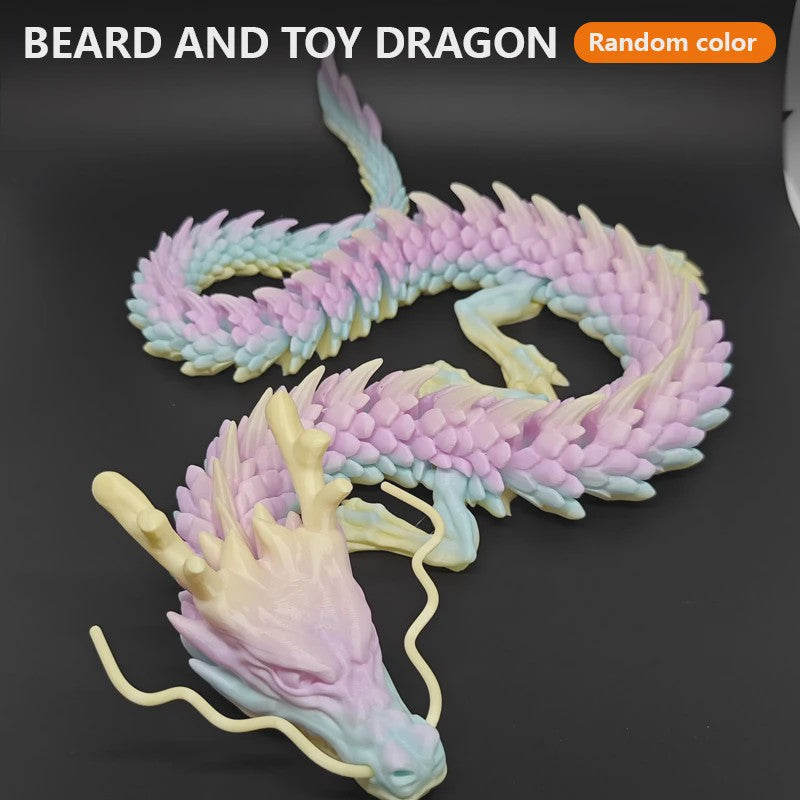 Beweegbare 3D Geprinte Draak Fidget Toy - 88cm Kristal Speelgoed voor ADHD & Cadeau