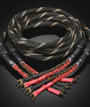 High-End Hifi Luidsprekerkabel - 6N OFC Koper, Vergulde Banana/Y-stekkers