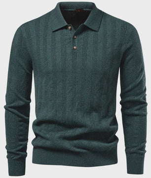 Herentrui Polo Longsleeve Gebreid Faux Cashmere - Casual & Zakelijk