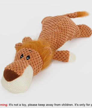 Duurzaam Piepend Pluche Hondenspeelgoed - Leeuw, Wolf & Olifant - Voor Kleine & Middelgrote Honden