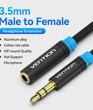 Vention 3.5mm Audio Verlengsnoer - Stereo AUX Kabel voor Koptelefoon, Speaker & Microfoon