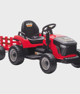 Elektrische Kinder Tractor met Afneembare Aanhanger - 12V Accu, 3-5 Km/U, Afstandsbediening