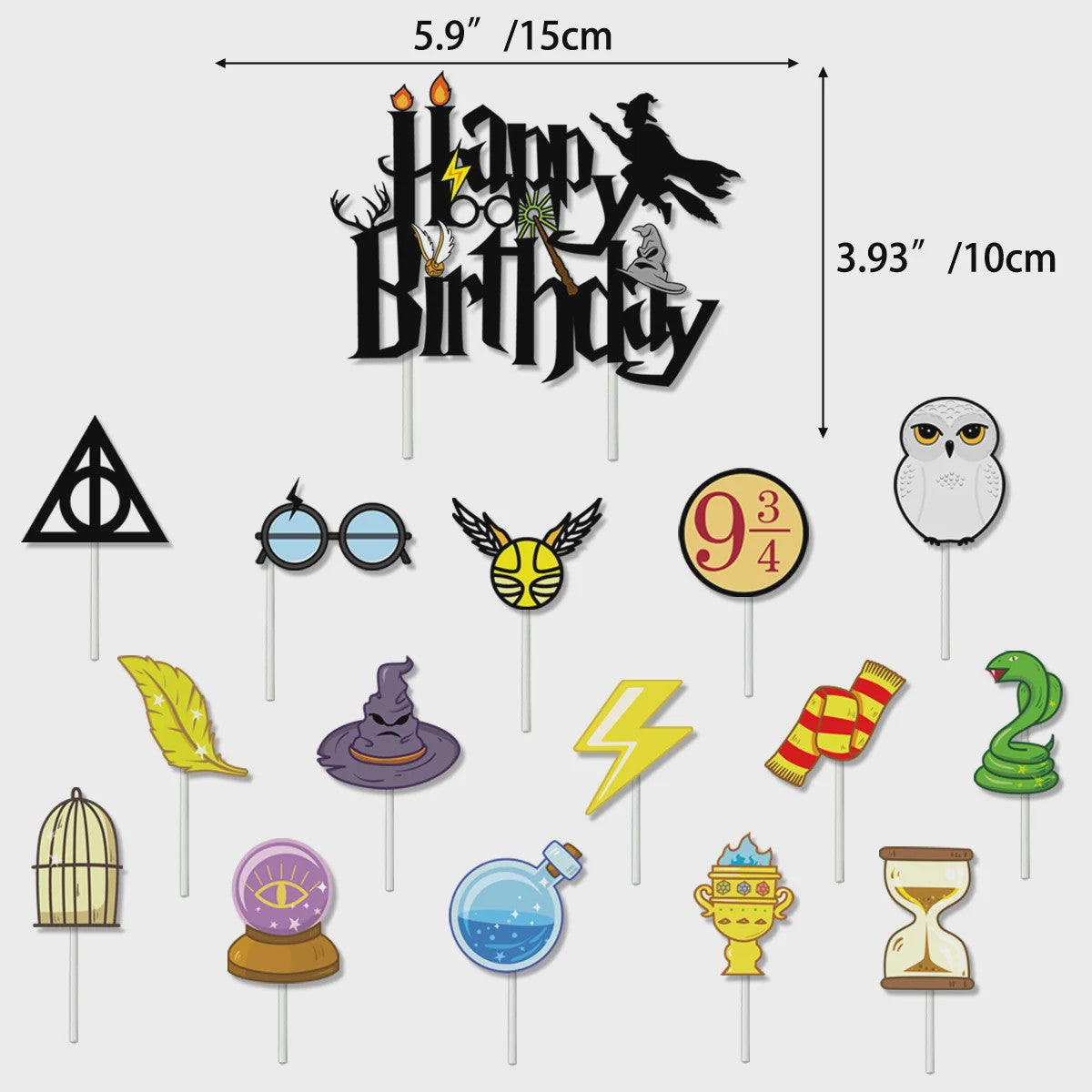 Harry Potter Verjaardagsfeest Decoratie Set - Banner, Cake Toppers & Ballonnen