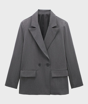 Dames Blazer met Zakken - Stijlvolle Dubbelzijdige Vintage Look