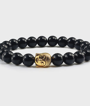 Buddha Hoofd Armband - Natuursteen & Lavasteen Kralen - Yoga & Gebedssieraden voor Dames en Heren