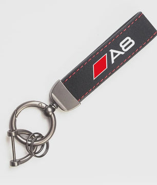 Luxe Audi Suede Sleutelhanger met Metalen Gesp - Stijlvolle Auto Accessoire