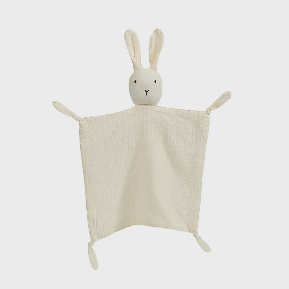 Zacht Muslin Baby Knuffeldoekje met Konijn - Comfort & Slaapmaatje voor Pasgeborenen