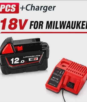 18V Lithium-Ion Accu voor Milwaukee M18 - Hoge Capaciteit 12.0Ah