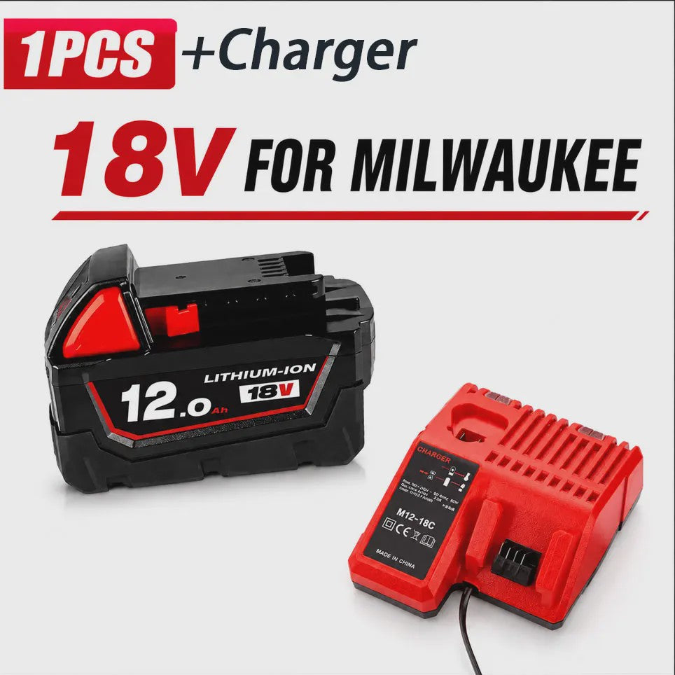 18V Lithium-Ion Accu voor Milwaukee M18 - Hoge Capaciteit 12.0Ah