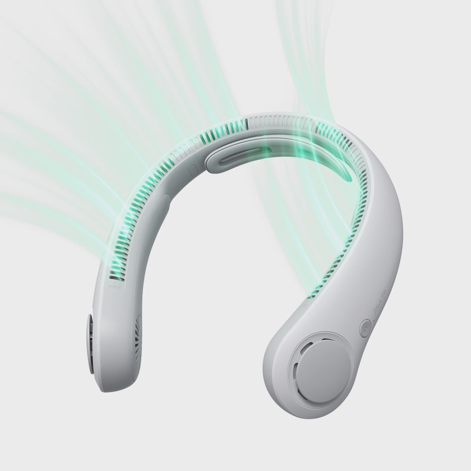 JISULIFE Draagbare Nekventilator - Handsfree, 5 Snelheden, 5000mAh Oplaadbaar