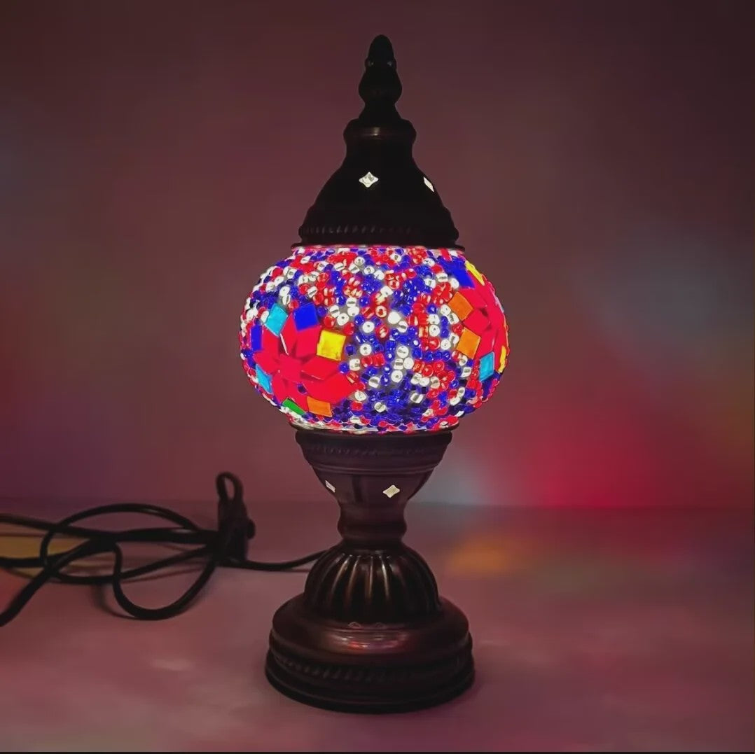 Handgemaakte Mozaïek Tafellamp - Vintage Art Deco Stijl Nachtlampje
