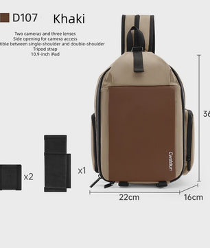 Veelzijdige Camera Schoudertas: Compacte Sling Bag & Rugzak voor DSLR, Lenzen en iPad