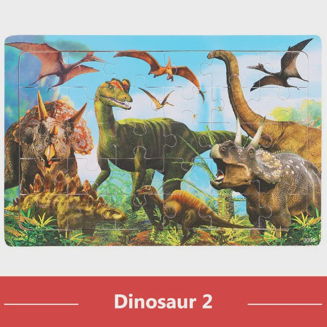 Houten 3D Montessori Puzzel - 30 Delen met Vrolijke Dieren - Educatief Speelgoed voor Kinderen