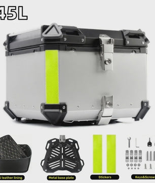 Waterdichte Aluminium Motor Topcase - 45L, 55L, 65L - Helmbox & Bagagebox
