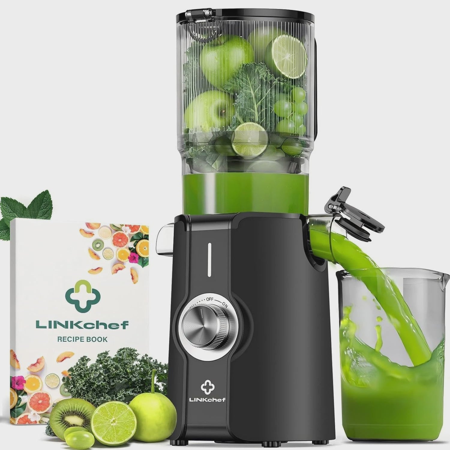 Krachtige Slow Juicer met 200W Motor en Extra Brede Opening - BPA-Vrij