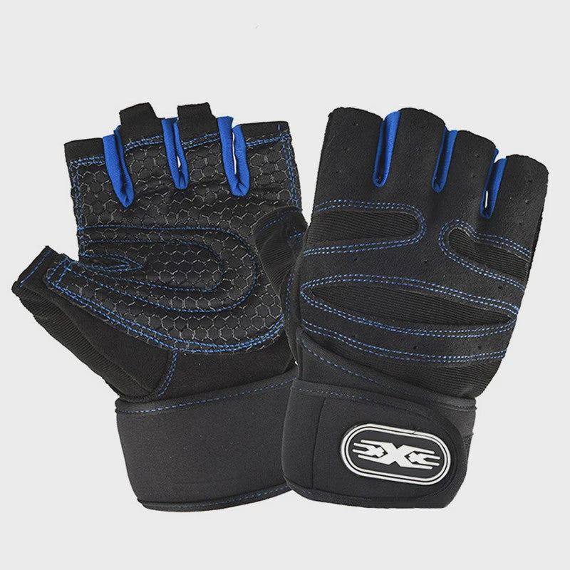 Half Vinger Trainingshandschoenen met Polsband - Fitness, Gewichtheffen, Fietsen