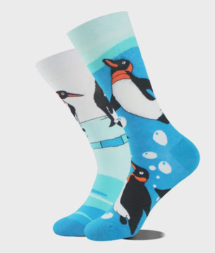 Grappige Heren Sokken met Dierenprint - Katoen, Mid-Length, Asymmetrisch Design