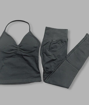 Dames Sportset: Backless Tanktop & Scrunch Seamless Legging