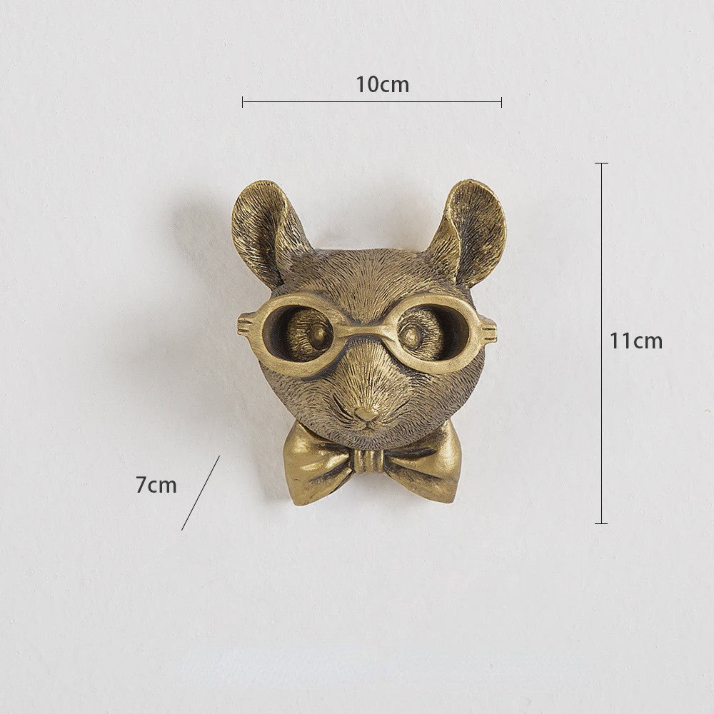 Gouden Hertenkop Wandhaak - Decoratieve Resin Muurhanger met Opbergfunctie
