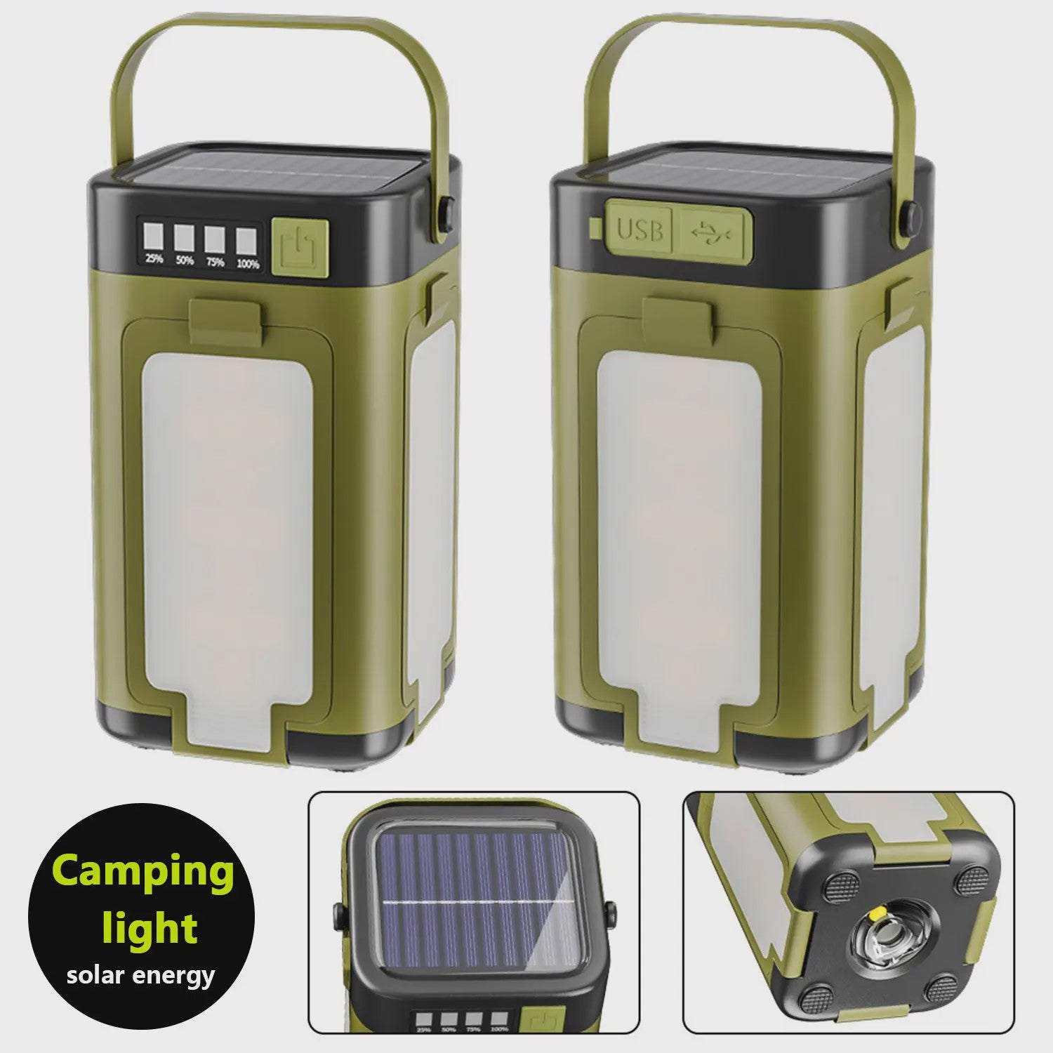 Oplaadbare Camping Lantaarn 15W LED Zaklamp met Magneet & Verstelbare Lampen