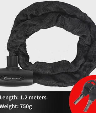 WEST BIKING Anti-diefstal Fietsketting Slot - Robuust & Veilig met 2 Sleutels