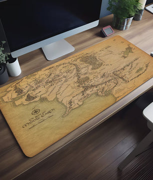 Lord of the Rings Midden-Aarde Kaart Muismat - Extra Groot, Antislip & Dik