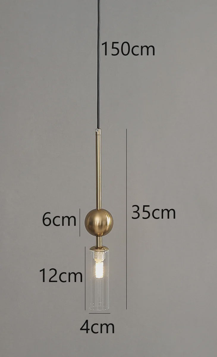Luxe Scandinavische Hanglamp Goud/Zwart met Glas - Sfeervolle Verlichting voor Eetkamer, Slaapkamer of Nachtkastje